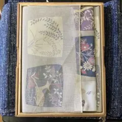 極美品】高級紬 麻の葉 着物 袷 正絹 身丈154 裄62 オフホワイト