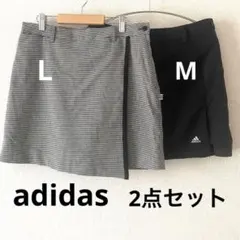【良品】人気のadidas ゴルフウエア ミニスカート 黒 Mのサムネイル