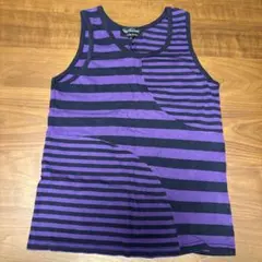 フリークスストア M 紫/黒 ストライプ タンクトップ