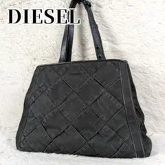 DIESEL トートバッグ デニム 編み込み スタッズ 肩がけ A4 黒 Y2K