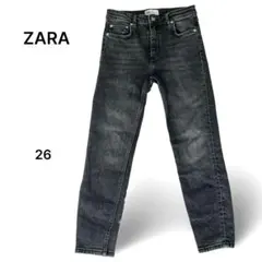 ZARAハイウエストスキニーデニムパンツジーンズウォッシュドブラック26