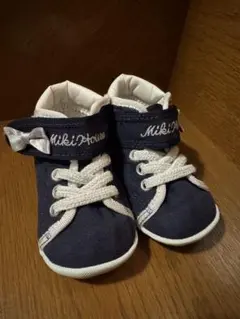 ミキハウス　ネイビーリボン付きスニーカー 12cm