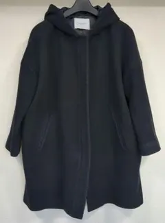 アーバンリサーチドアーズ　フード付きコクーンコート　ウール　ネイビー