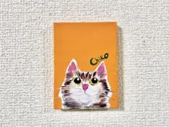猫　ミニキャンバス　アクリル画【送料無料】