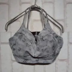 美品★ワコール ブラトップ ヨガウェア C～Dカップ ジム 日本製 花柄 グレー