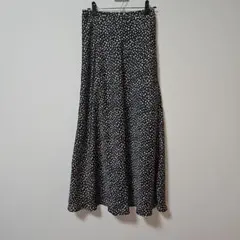 GLOBAL WORK　サテンレオパードＡラインスカート