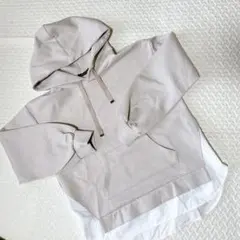 しまむら♡新品！RagOut ピンクベージュレイヤードパーカー 【L】