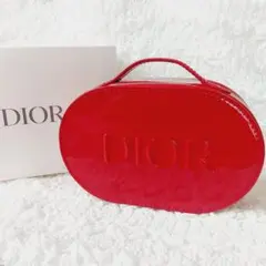 Dior　ディオール　ノベルティ　バニティポーチ　レッド　エナメル【新品未使用】