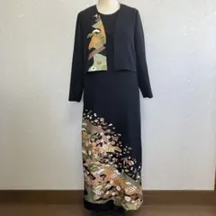 No.175ノースリーブワンピースとジャケット11号M~LL留袖着物リメイク