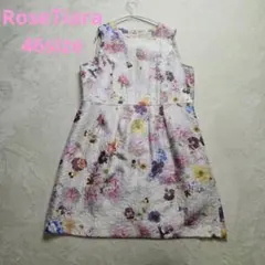 極美品 ローズティアラ 大きいサイズ46 洗える 花柄Aラインワンピース パール Rose Tiara (Women/大きいサイズ) / ローズティアラ(大きいサイズ) TOP