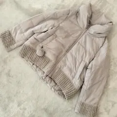 Ravie Creation ダウンジャケット ニット切替 グレー 11号