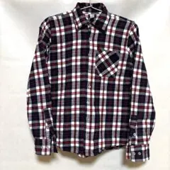 アメアパ フランネルチェックシャツ 長袖 赤・青・白
