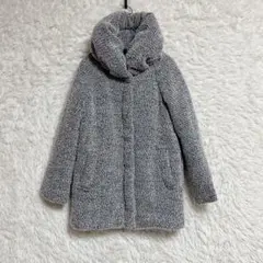 【AZUL by moussy】ボリュームカラー 中綿コート (S) ツイード調