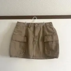 GU ベージュ ポケット付き タイトスカート XL