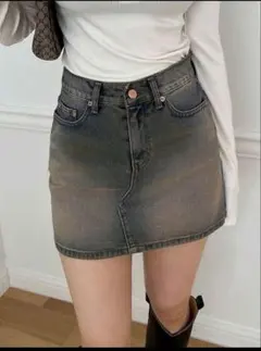 DAZY 女性用ジッパー付きストレートデニムスカートジーンズスカート