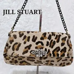 JILL STUART ハラコ レオパード ショルダーバッグ チェーン ビジュー