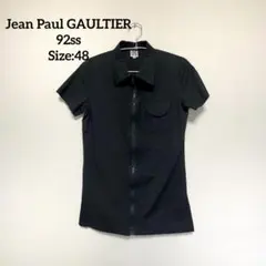 Jean Paul GAULTIER フロントジップ 半袖シャツ 黒のサムネイル