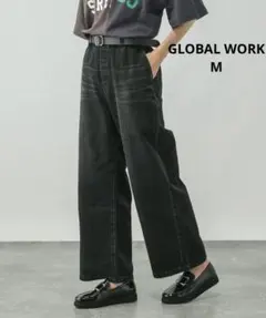 GLOBAL WORK GOODデニムイージーパンツ　M ブラック