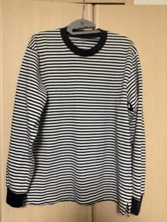 UNIQRO コットン ボーダーカットソー 長袖 Tシャツ