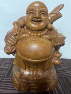 木彫り縁起物 開運七福神 布袋尊 置物