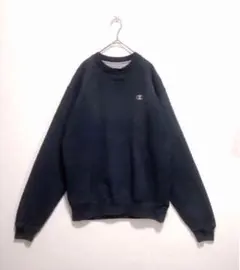 チャンピオン スウェット トレーナー XL ブルーグレー ワンポイント刺繍ロゴ