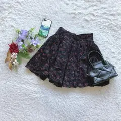 ローリーズファーム フレアスカート 花柄 F 腰ゴム レーヨン100 森ガールのサムネイル