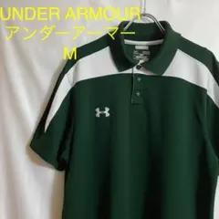 アンダーアーマー ポロシャツ 切り替え トレンド グリーン Mサイズ