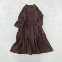 SM2 綿麻ギャザーワンピース レース ピンタック 刺繍 2way