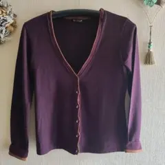 ★COMME CA DU MODE★ 長袖 カーディガン 上品なパープルのサムネイル