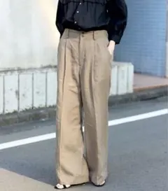 SLOBE IENA 2025SS リネン混イージースラックス サイズ36