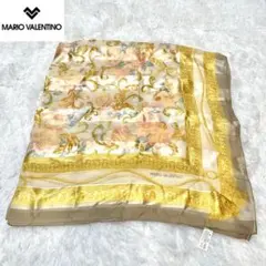 【希少・シルク100％】マリオバレンチノ 大判スカーフ 花柄 匿名配送