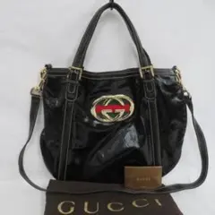 極美品 GUCCI 黒 ショルダーバッグ GGロゴ
