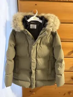 オリーブグリーン ZARA KIDSダウンコート ファー付き サイズ152cm