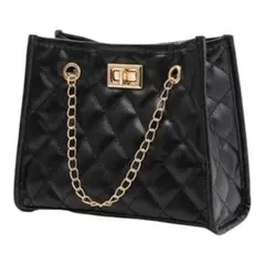 早い者勝ち✨ キルティング チェーンバッグ ブラック ゴールド金具 ミニバッグ