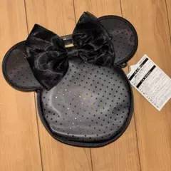 【新品未使用】ディズニーリゾート　ミニー　ショルダーバッグ　ドット　レース　黒