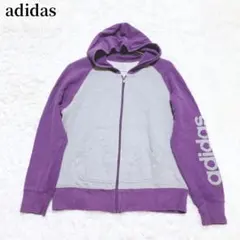 アディダス adidas ジップアップパーカー パープル×グレー カジュアル