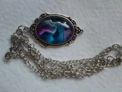 多色抽象デザイン オーバル型ペンダントネックレス