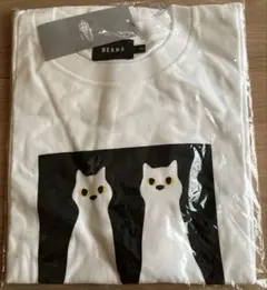 BEAMS ねこ 猫 SIDE BY SIDE ホワイト Tシャツ L 新品