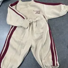 ペアマノン　ベージュトレーナーパンツセット　90