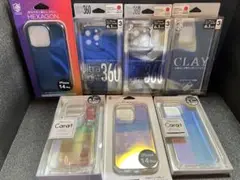 iPhone 14 Pro 13 15用ケースセット 多様デザイン　クリア