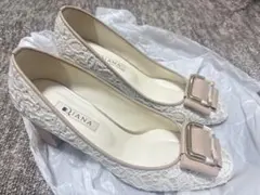 DIANA Romache シルバー タッセル パンプス24㎝ おしゃれ アシン 