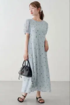 Kastane フラワーパフワンピース 新品未使用タグ、袋付き定価10,120円