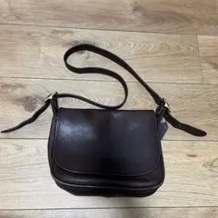 COACH オールドコーチ ダークブラウン レザー ショルダーバッグ