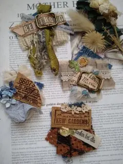 ●限定●ハンドメイド●デニムリメイク＆革タグ4個セット0624●