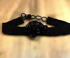 チョーカー　編み込み　ネックレス　BLACK ROCK