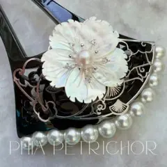 髪飾り 桜 かんざし バチ型 螺鈿 真珠母貝 パール W251081簪