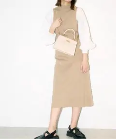 FREE'S MART 布帛ドッキングロングニットワンピース F