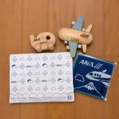 ANA 泉州ガーゼハンドタオル 飛行機　木製　おもちゃ　全日空　機内販売のサムネイル