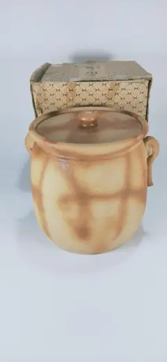 最終価格　値下げ不可品 常滑焼　蓋付き　取っ手付　壺　容器 焼き物 茶道具 茶器のサムネイル