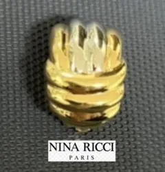 NINA RICCI　ゴールド×シルバートーン　ヴィンテージイヤリング美品　刻印